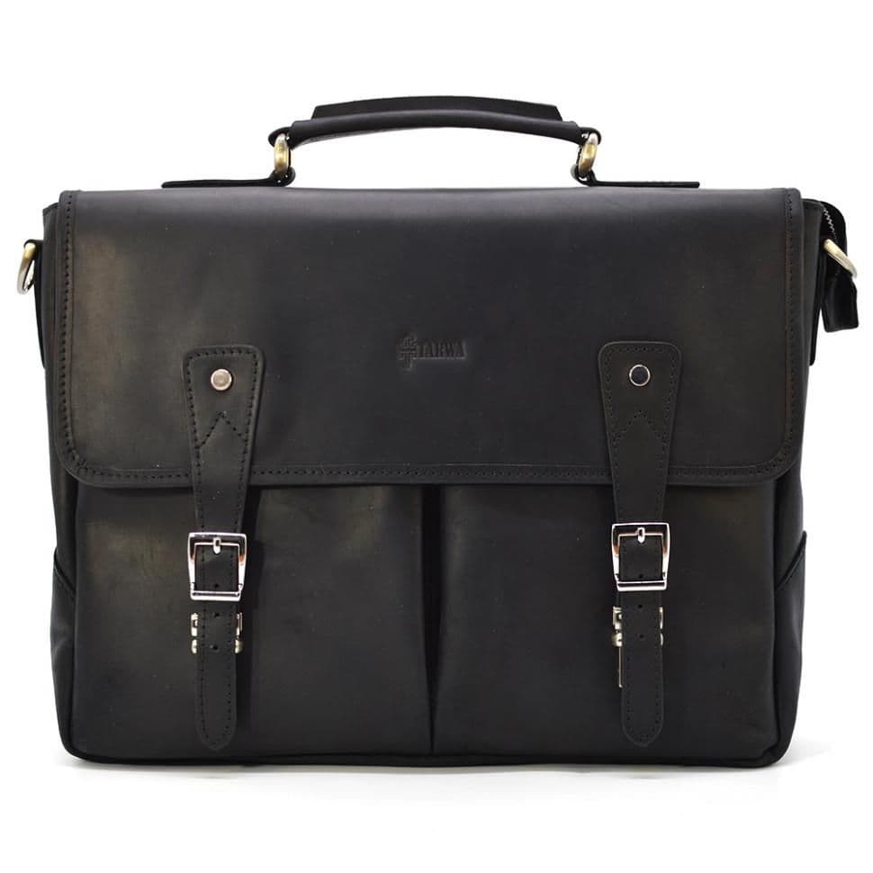 Черный мужской портфель из натуральной кожи RA-3960-4lx TARWA — 4