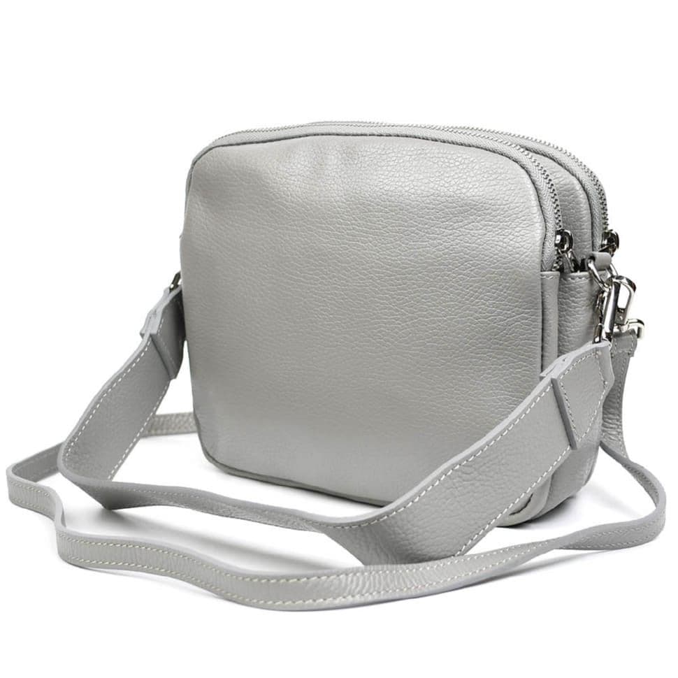 Шкіряна жіноча сумка Virginia Conti Italy - VC02807grey сірий — 2