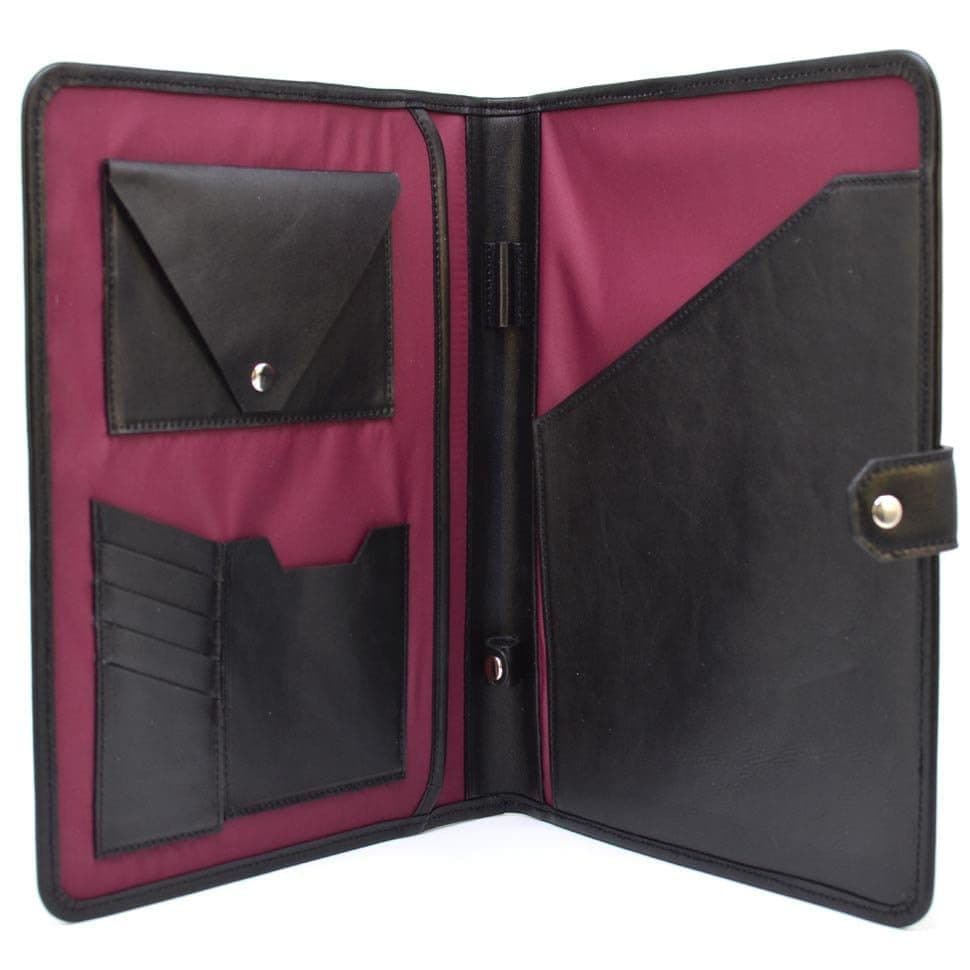 Кожаная папка портфолио открытого типа с хлястиком формата А5 А4 TARWA GA-2141-4lx — 2