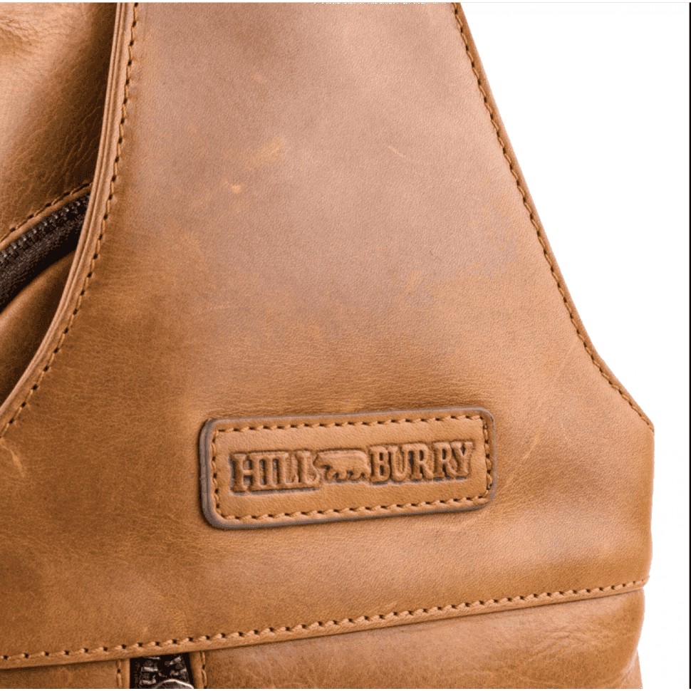 Сумка-слінг чоловіча шкіряна Hill Burry HB6101 Коньяк — 4