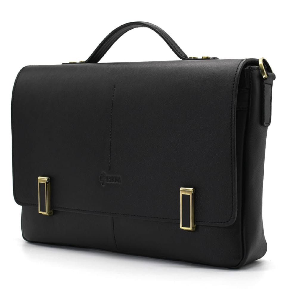 Мужской кожаный портфель с клапаном и замками TARWA GA-7108-4lx