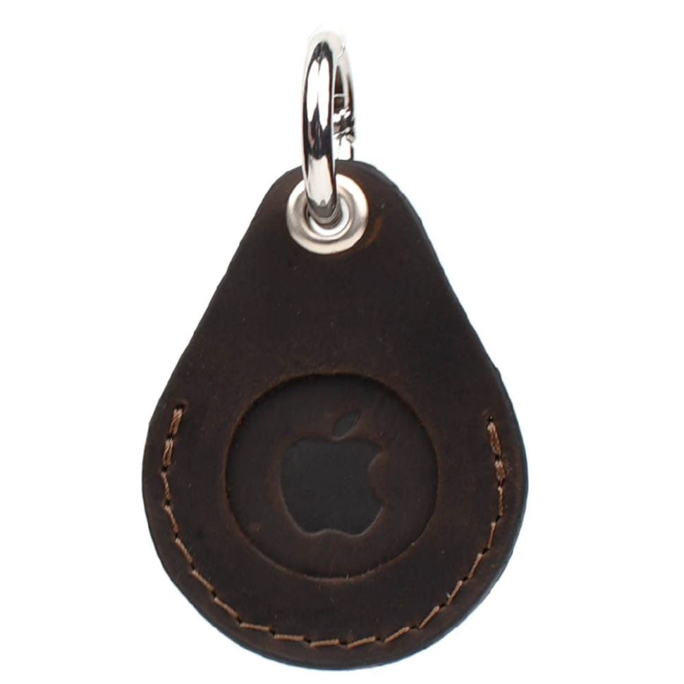 Кожаный чехол держатель для Apple Air Tag коричневый Grande Pelle 463120