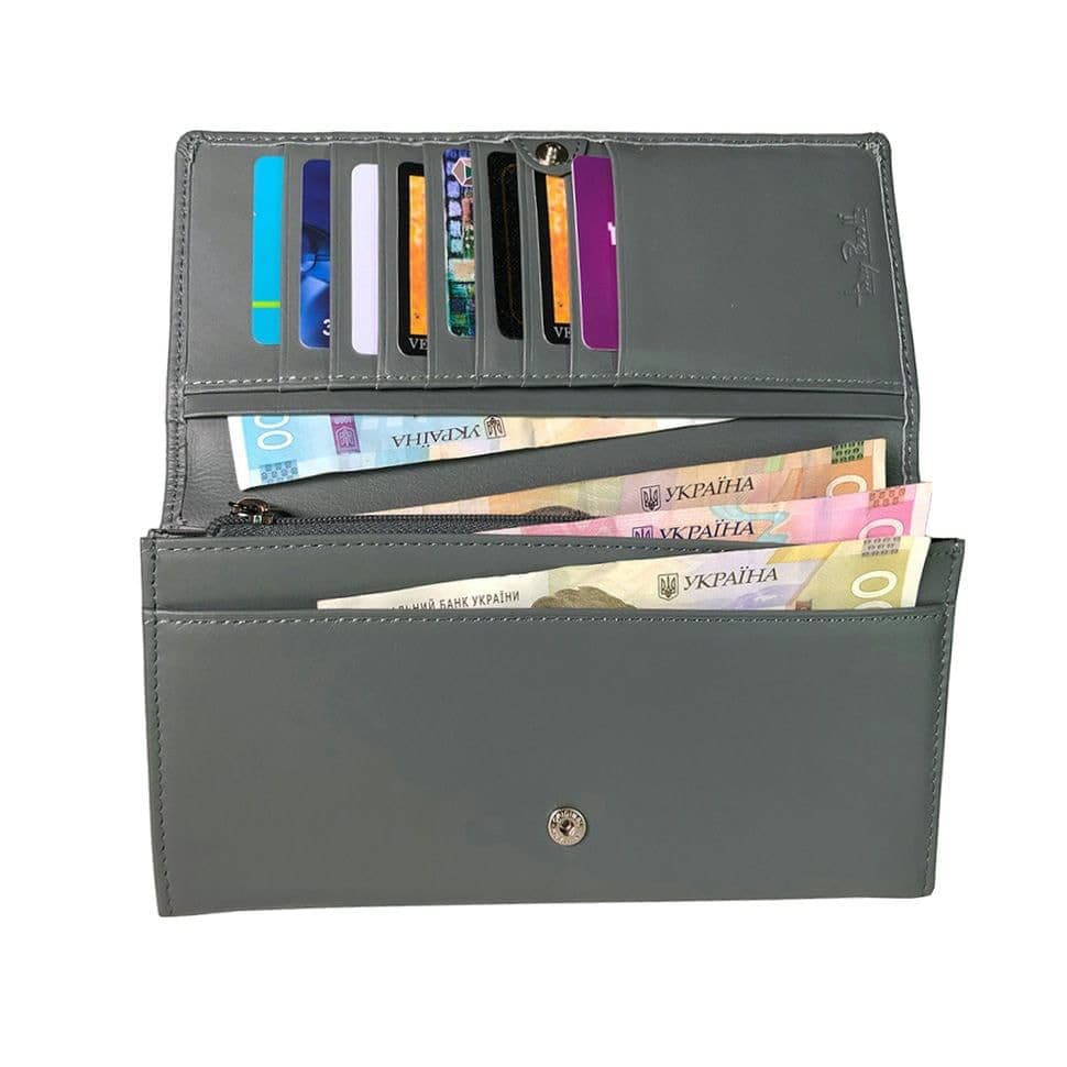 Портмоне шкіряне New Rainbow 3435 grigio сірий — 2