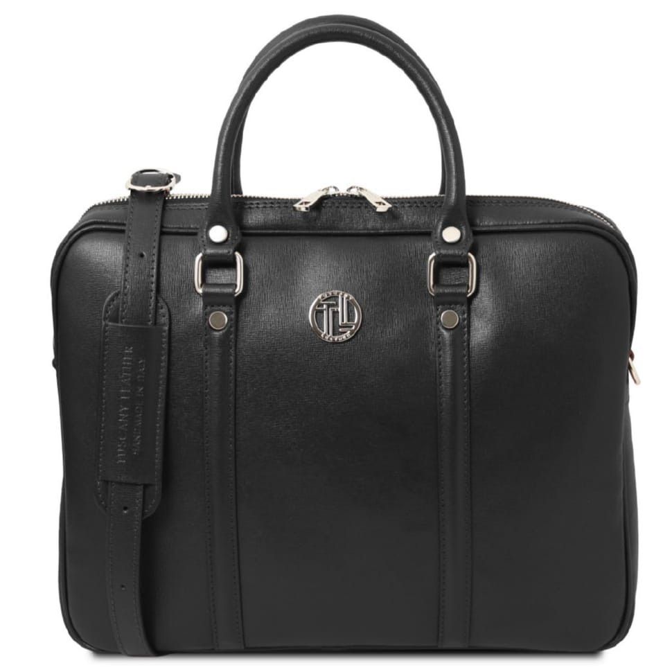 Экслюзивный портфель для ноутбука из сафьяновой кожи Prato Tuscany TL142453 (Черный)