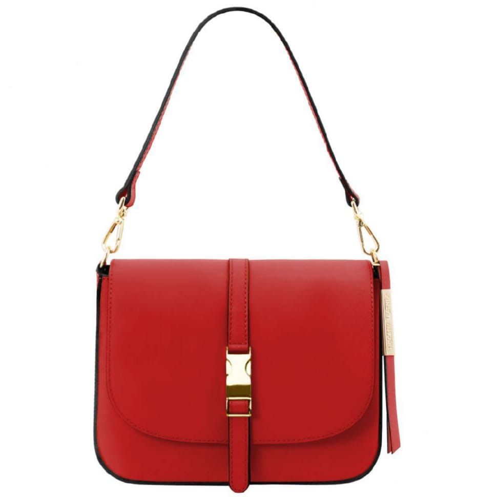 Кожаная женская сумка на плечо Tuscany TL141598 Nausica (Lipstick Red)