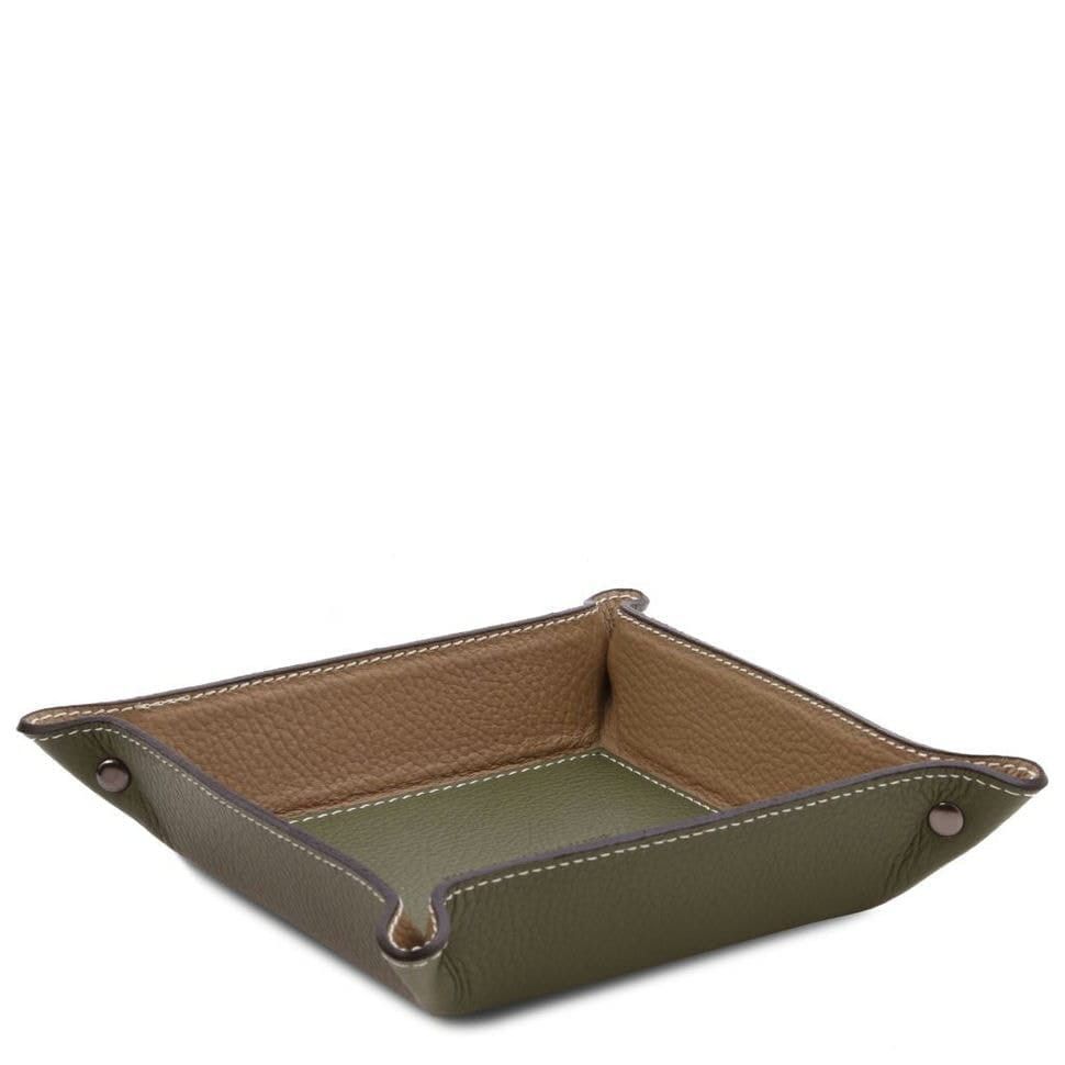 Кожаный лоток для бумаг и вещей офисный  Tuscany TL142159 (Olive Green)