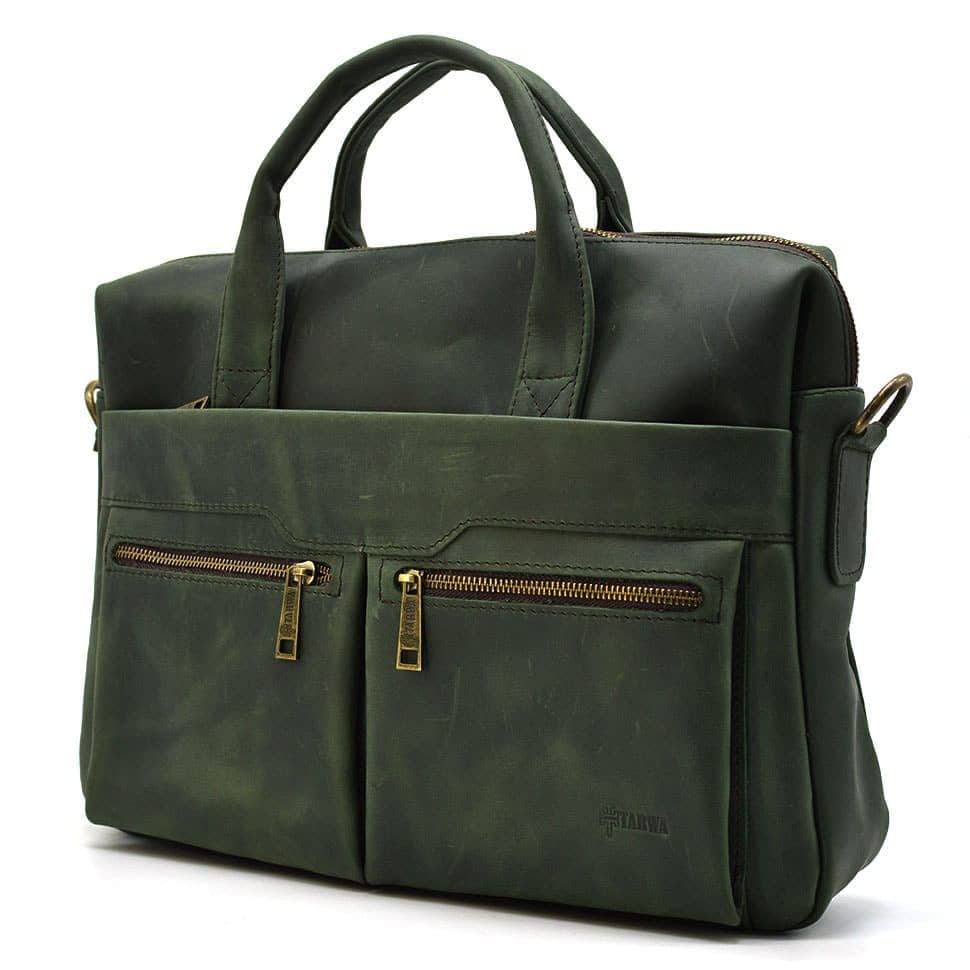Чоловіча зелена шкіряна сумка RE-7122-3md TARWA — 3