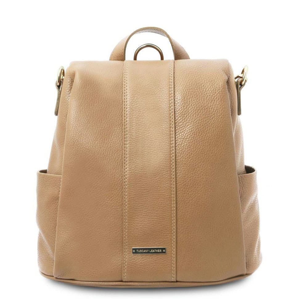 Женский рюкзак кожаный мягкий Tuscany TL142138 (Champagne)