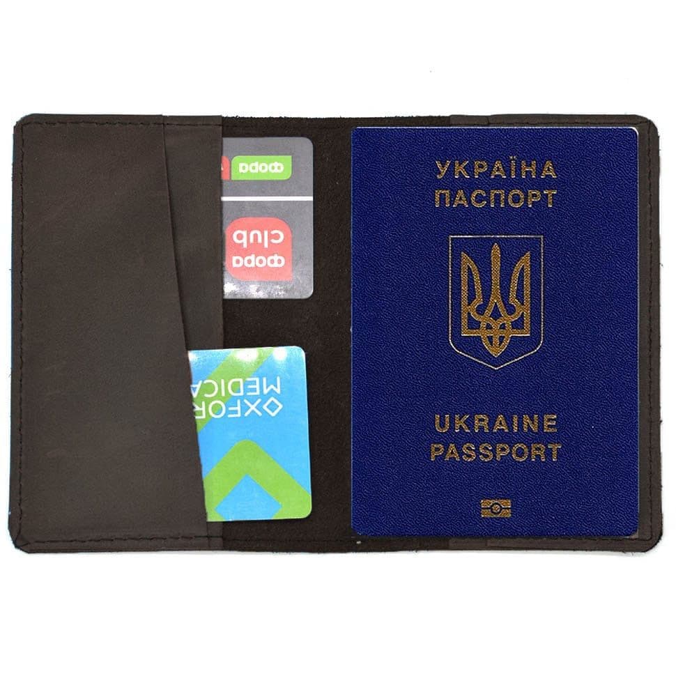 Шкіряна обкладинка на паспорт, військовий квиток TARWA RC-passp коричнева — 2