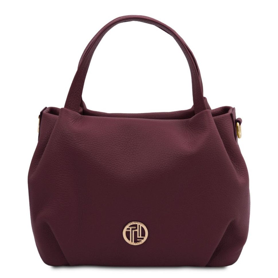 Женская кожаная мягкая итальянская сумка Nora Tuscany TL142372 (Bordeaux)