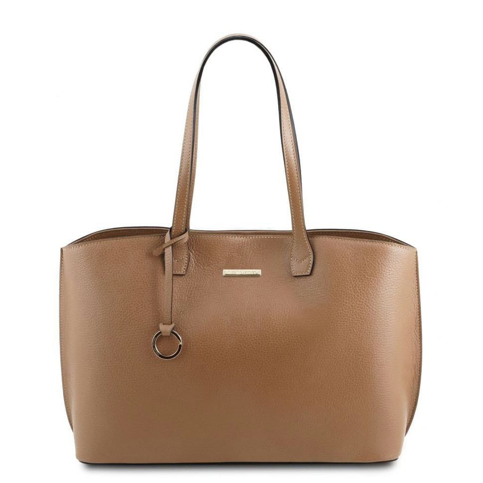 Кожаная сумка шоппер Tuscany TL141828 (Taupe)
