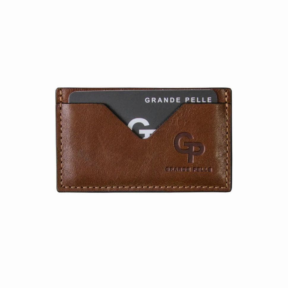 Кардхолдер Grande Pelle 300623 теракотова шкіра гладка — 3