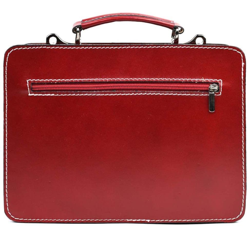 Женский кожаный портфель Firenze FR7007R бордовый (уценка) — 2
