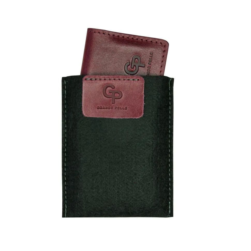 Шкіряна обкладинка на права ID паспорт, посвідчення Grande Pelle 211661 бордова — 4