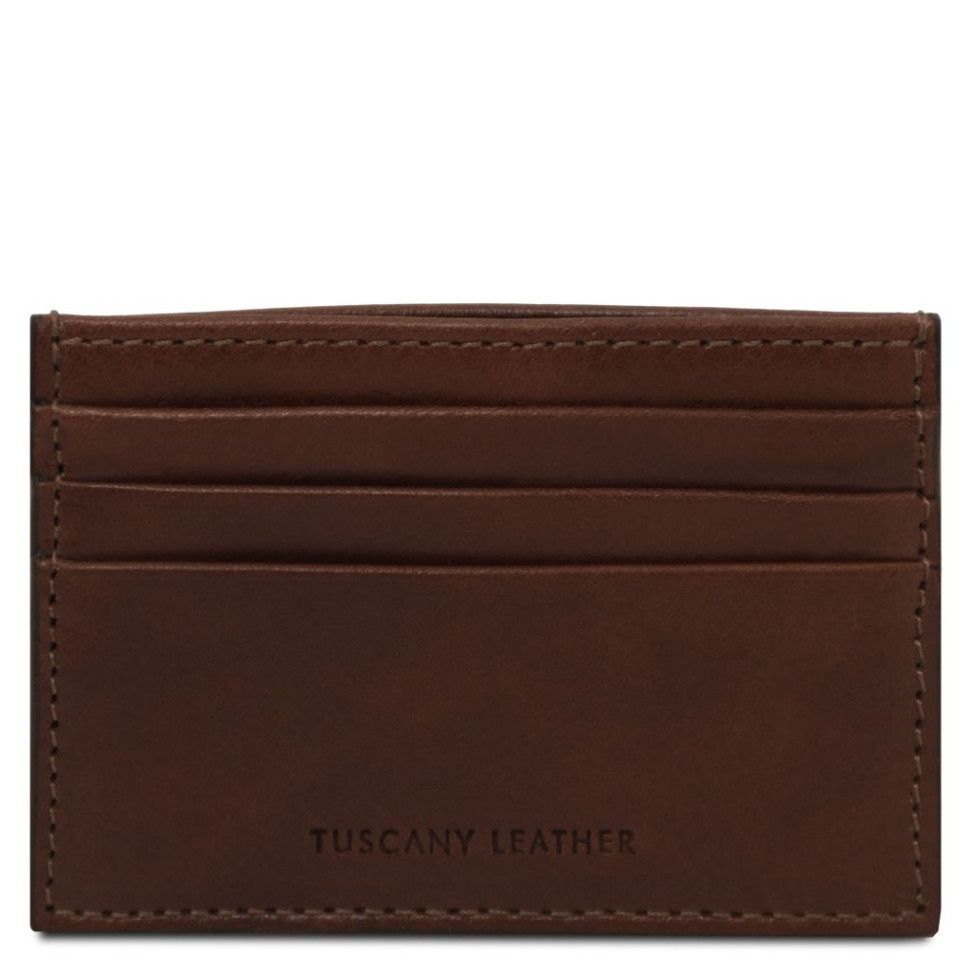 Кожаный кардхолдер Tuscany Leather TL142471 (Темно-коричневый)