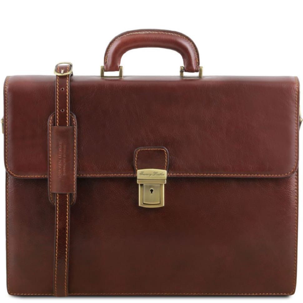 Кожаный портфель на два отделения для мужчин Tuscany Leather PARMA TL141350  (Коричневый)