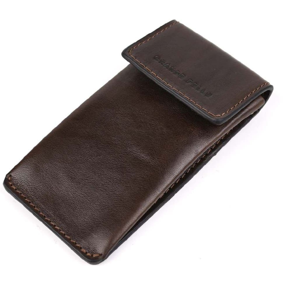 Ключниця шкіряна Grande Pelle 400620 коричнева глянсова — 3