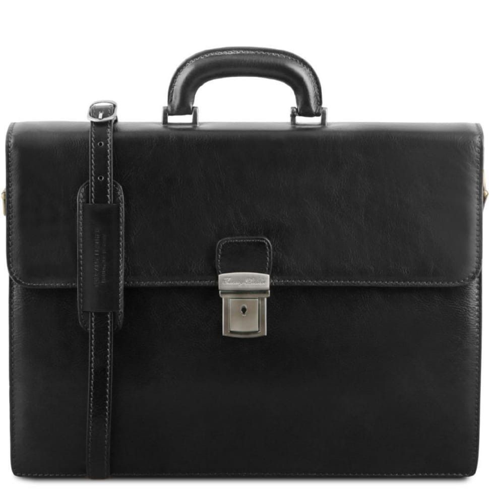 Кожаный портфель на два отделения для мужчин Tuscany Leather PARMA TL141350  (Черный)