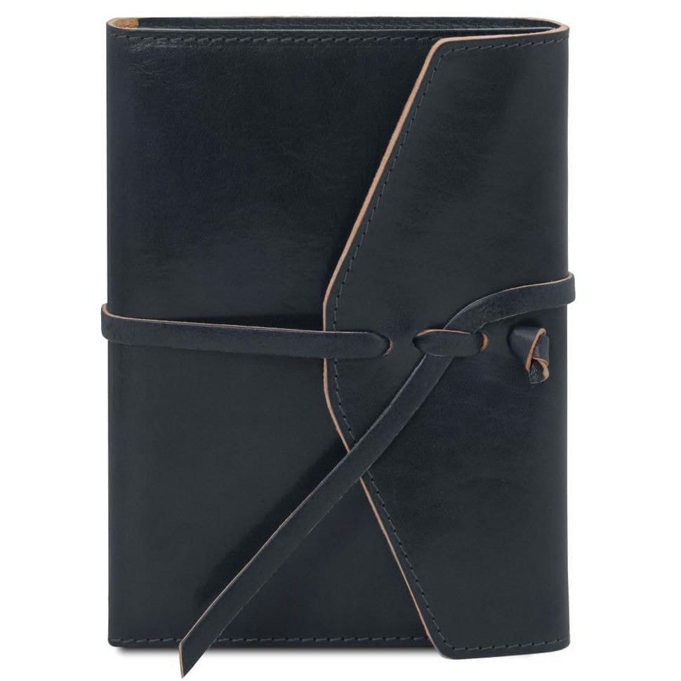 Кожаный блокнот на шнуровке Tuscany Leather TL142027  (Темно-синий)