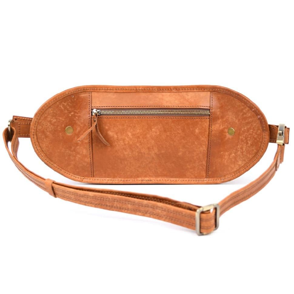 Шкіряна поясна сумка Elit-1560-4lx TARWA коньячна з елітної шкіри — 4
