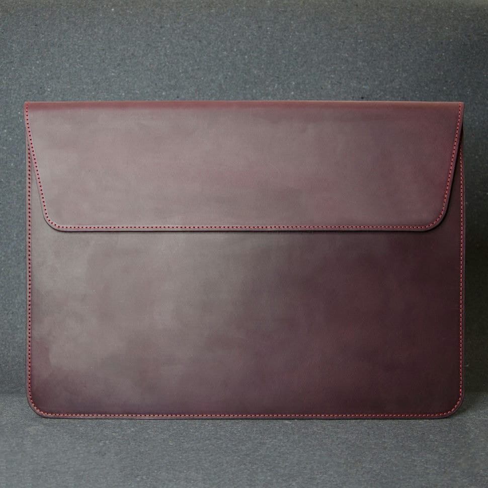 Кожаный чехол для MacBook 13', кожа Crazy Horse , бордо