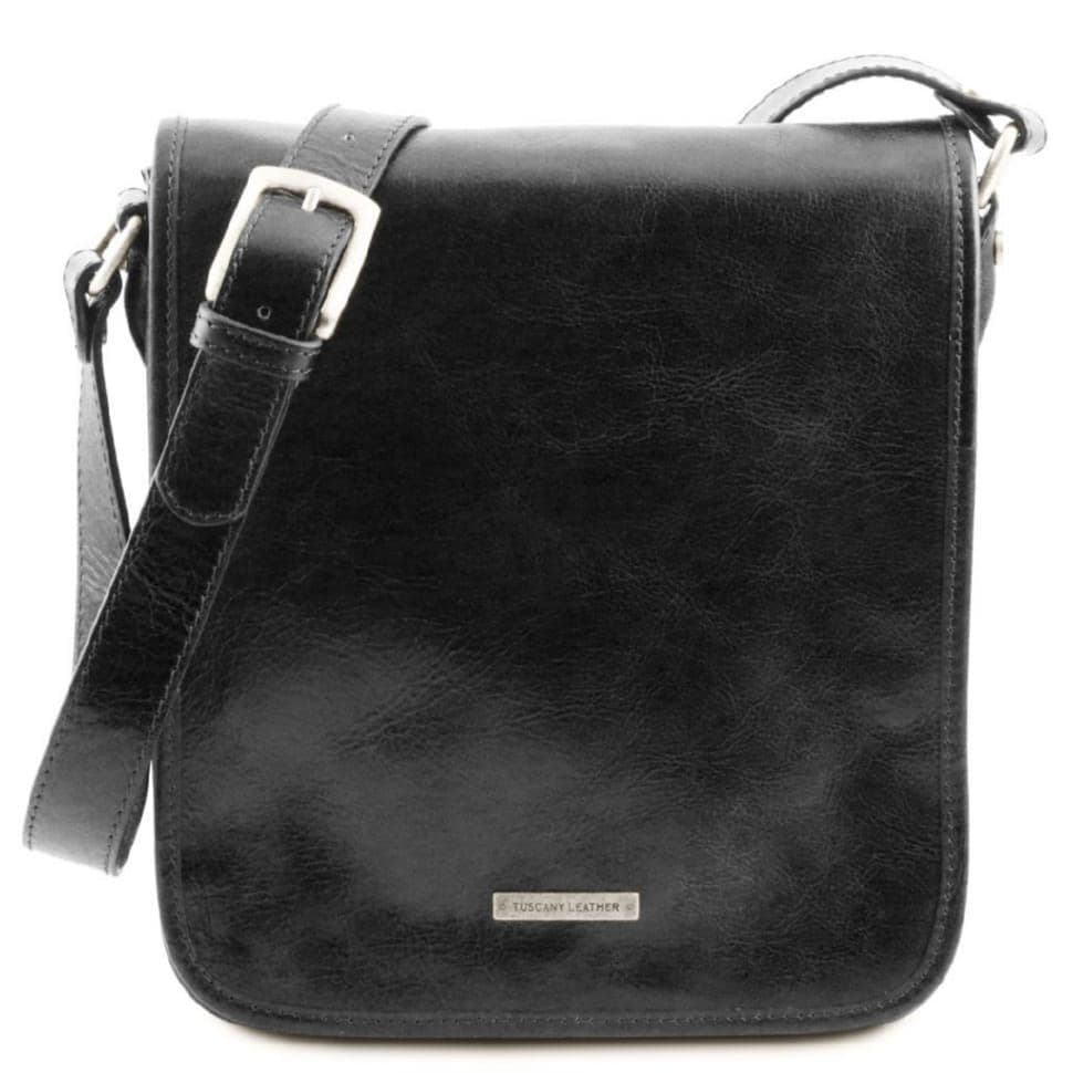 Мужской большой кожаный мессенджер Tuscany Leather Messenger TL141255 (Черный) — 2
