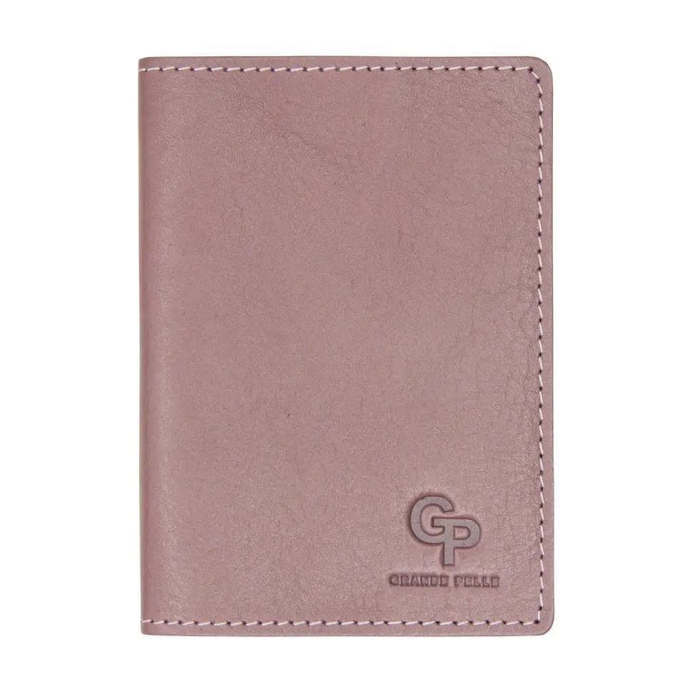 Шкіряна обкладинка на паспорт Grande Pelle 252665 пудрова — 4