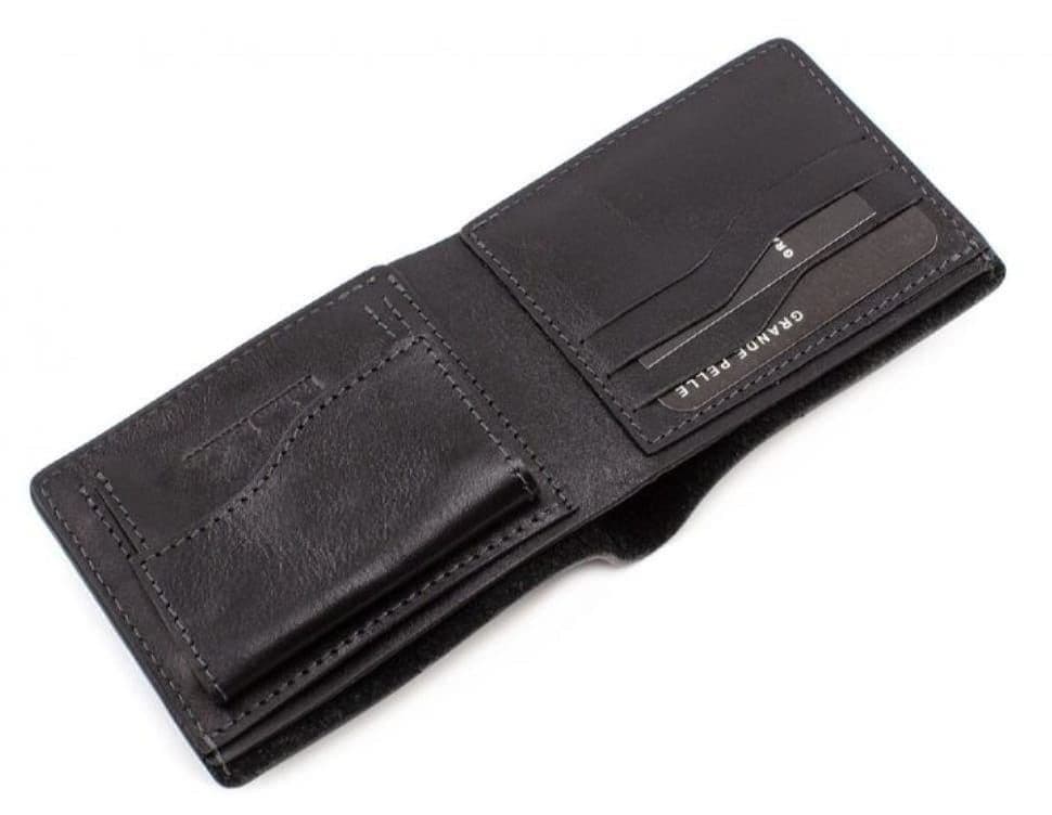 Кожаное портмоне Grande Pelle 506610 мужское двойного сложения (бифолд) — 2