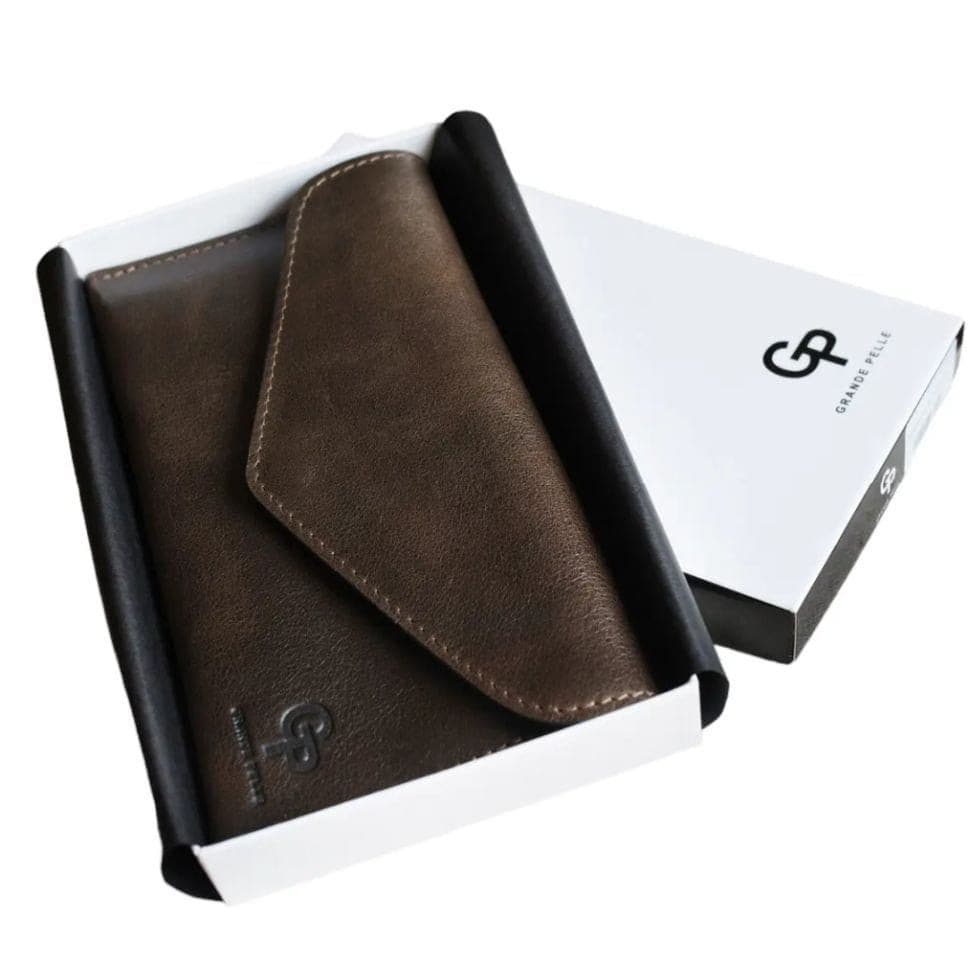 Шкіряний гаманець Grande Pelle 510420 коричневий — 3