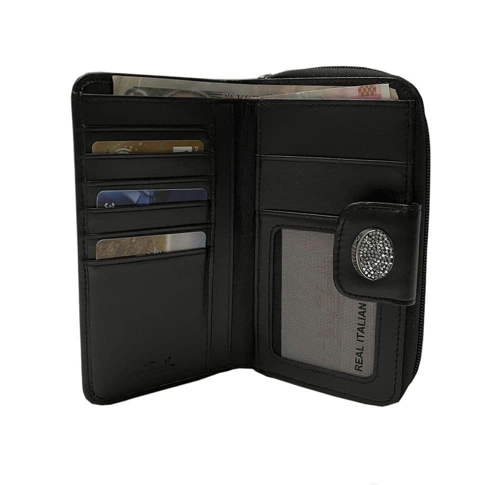 Портмоне шкіряне Swarovski 1655A nero чорний — 2