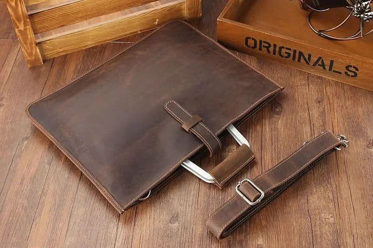 Чоловіча шкіряна папка-портфель з металевими ручками tid14121B Tiding 1 — 4