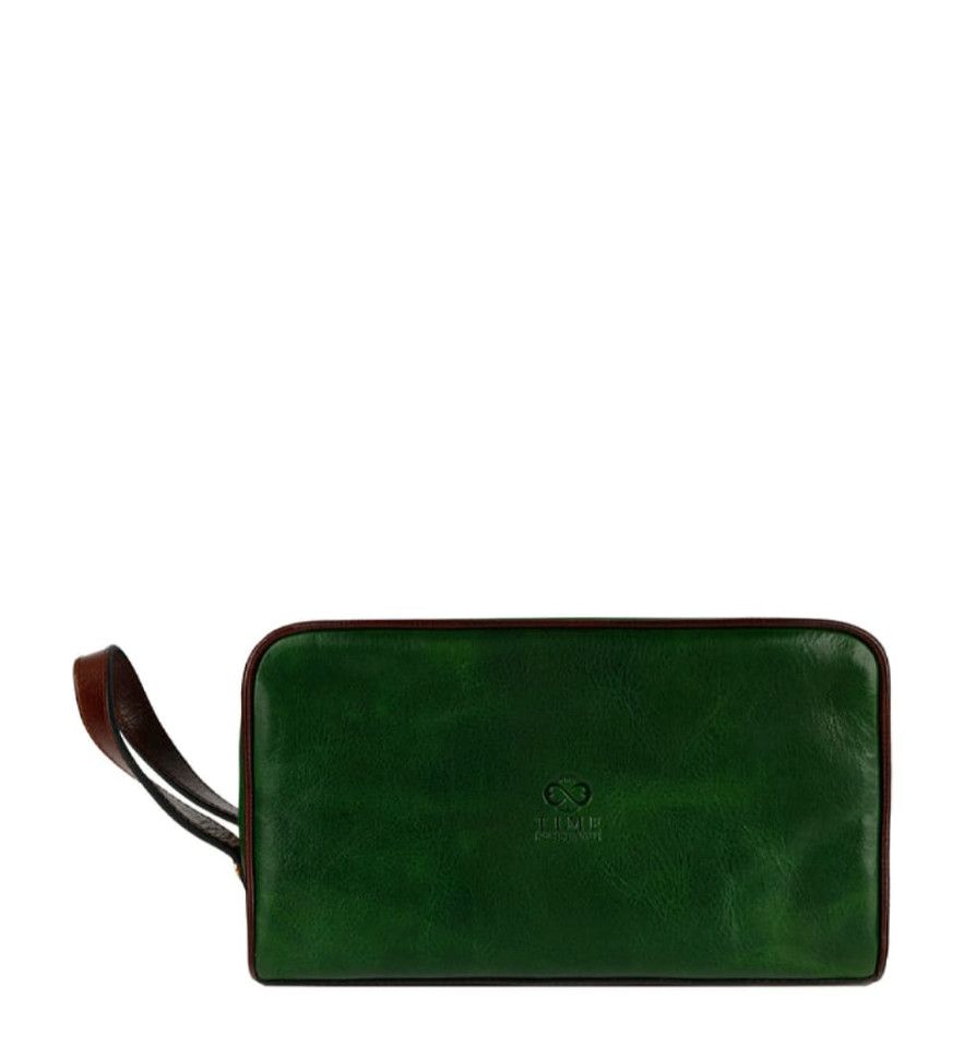 Женская кожаная косметичка Dopp Kit - All the Kings Men -  Зеленый цвет - Time Resistance 5232101W