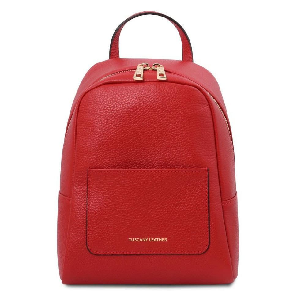 Небольшой женский кожаный рюкзак Италия Tuscany TL142052 (Lipstick Red)