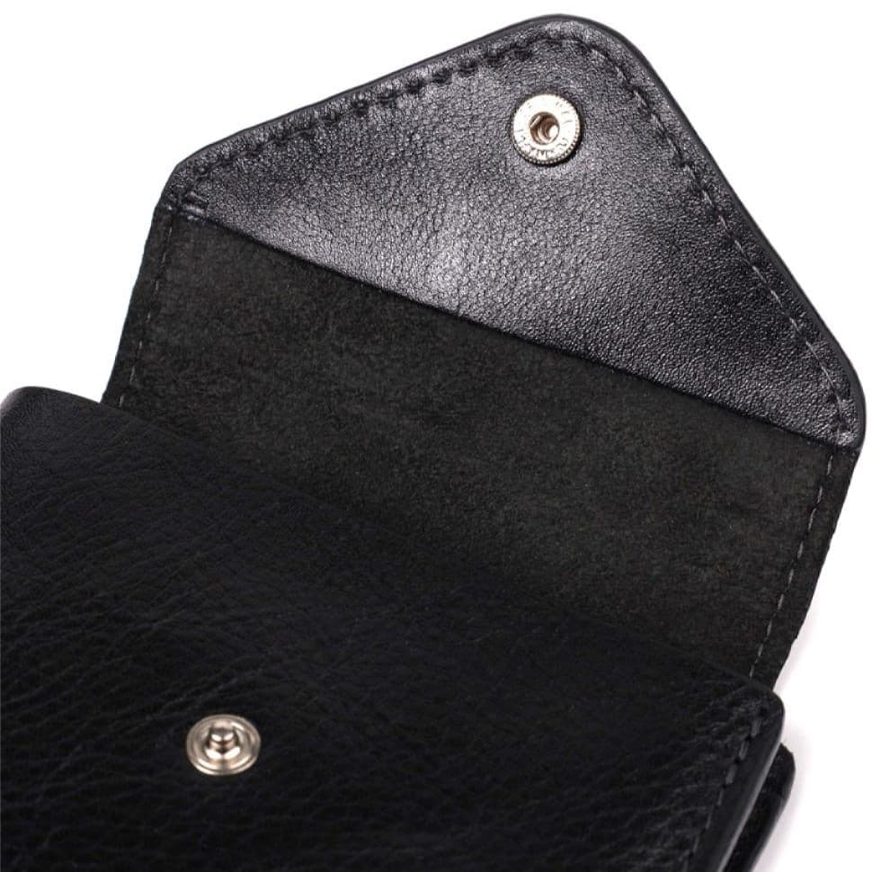 Мужское кожаное портмоне черное Grande Pelle 545610 — 3
