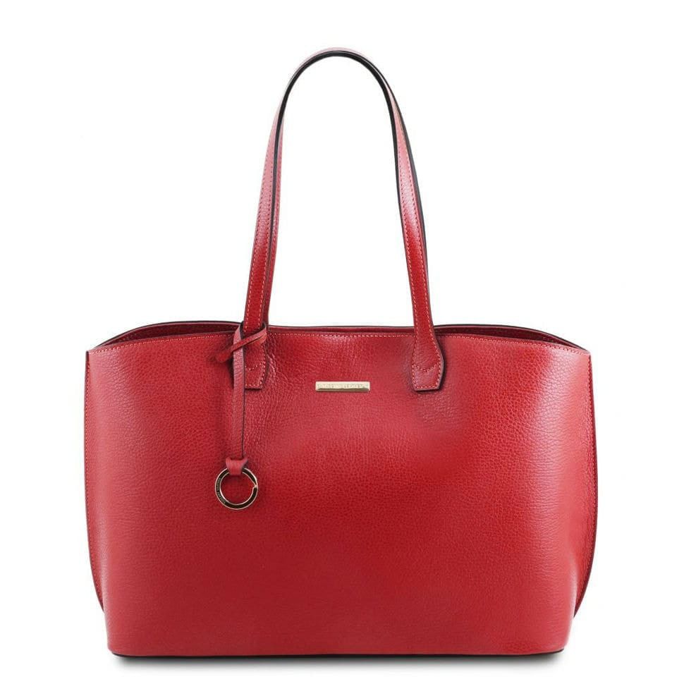 Кожаная сумка шоппер Tuscany TL141828 (Lipstick Red)