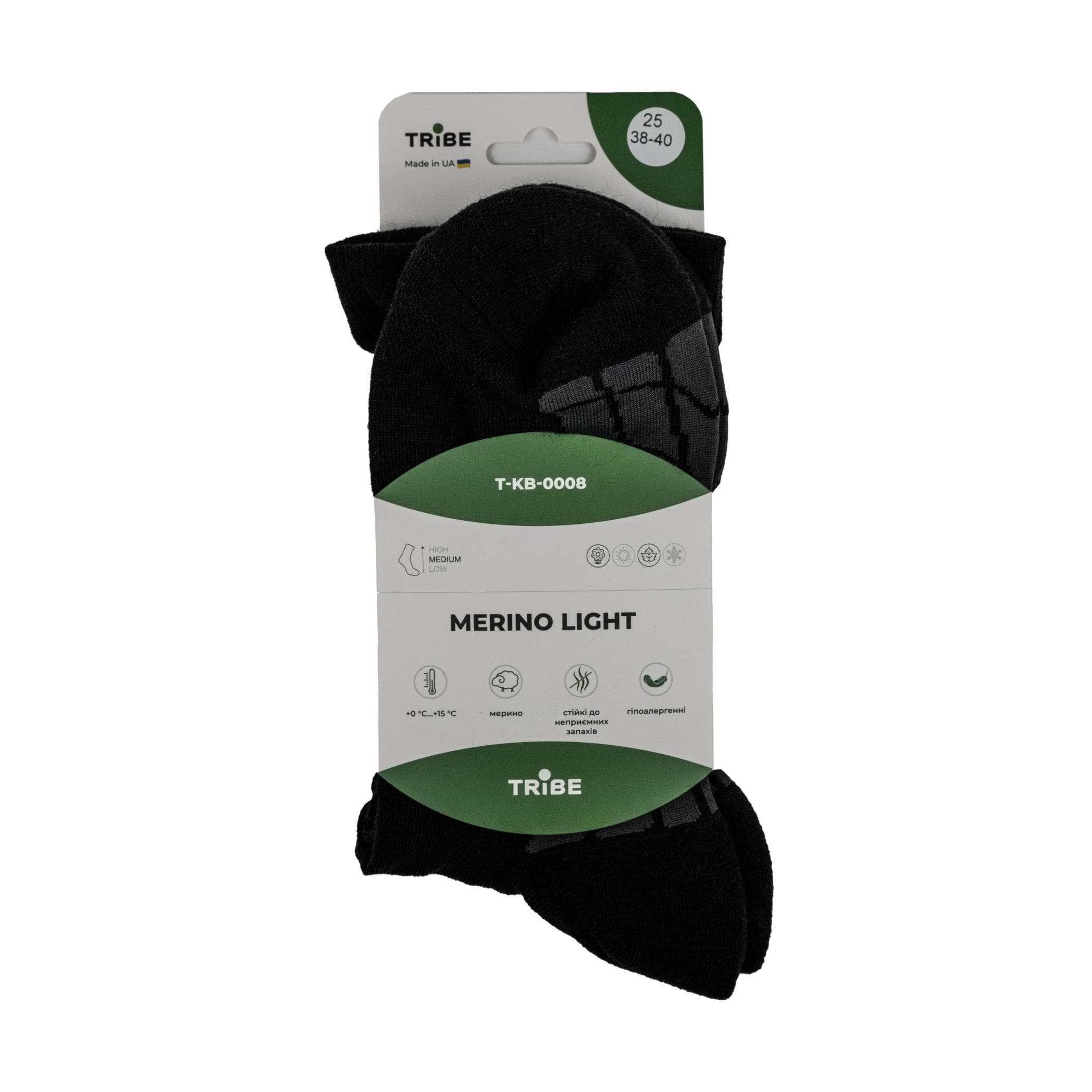 Шкарпетки Tribe Merino Light T-KB-0008-black, 44-46 — 3