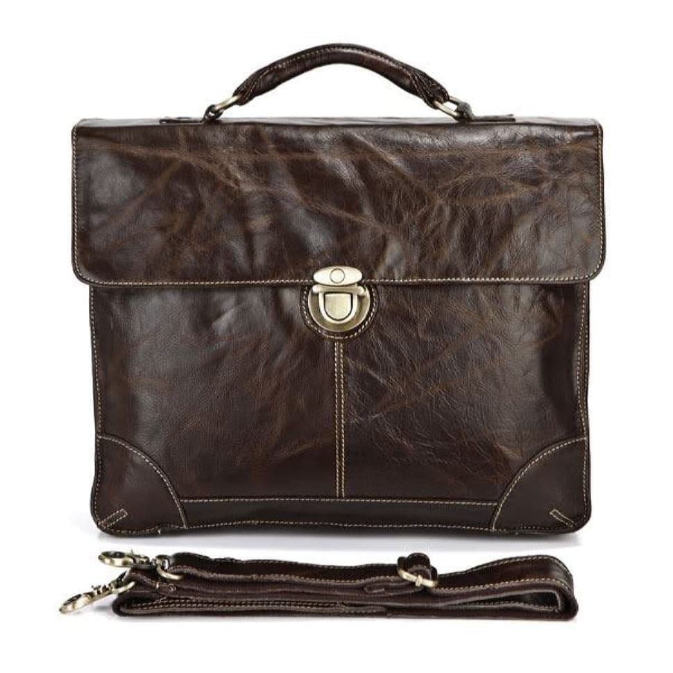 Кожаный портфель мужской, бриф, slim-дизайн 7091Q John McDee — 2