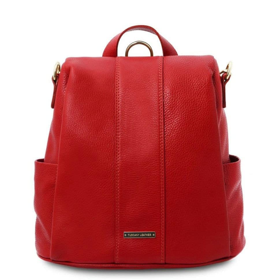 Жіночий рюкзак шкіряний мʼякий Tuscany TL142138 (Lipstick Red) — 2