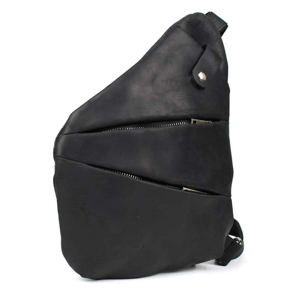 Чоловіча сумка-слінг через плече микс канваса і шкіри TARWA RAG-6402-3md — 4