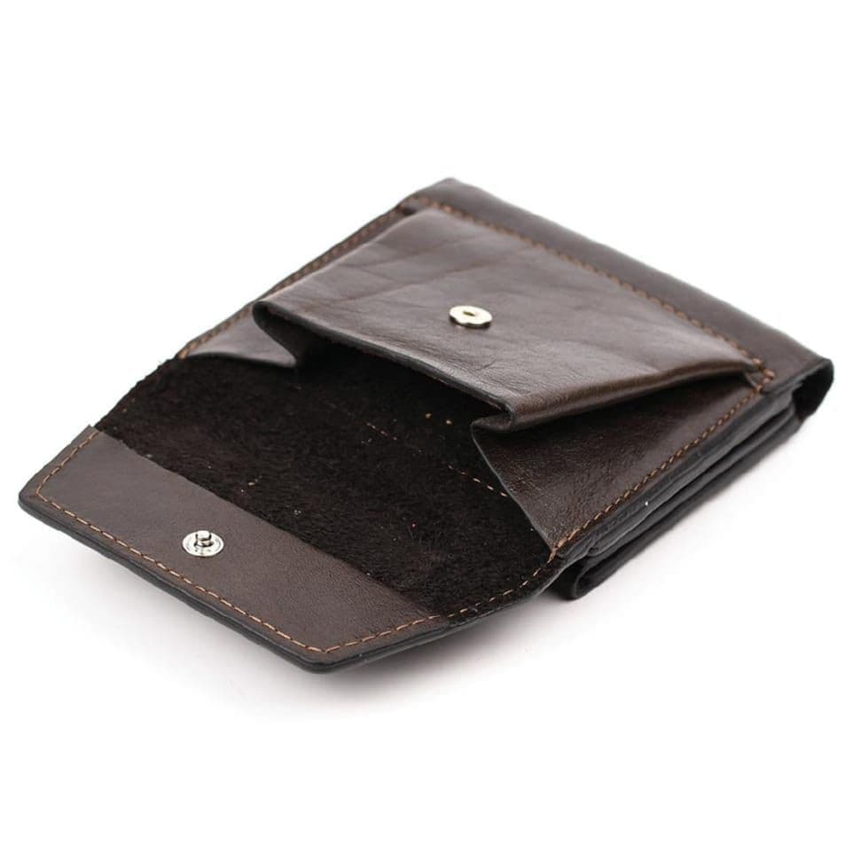 Небольшое мужское кожаное портмоне Grande Pelle 502420 коричневое — 2