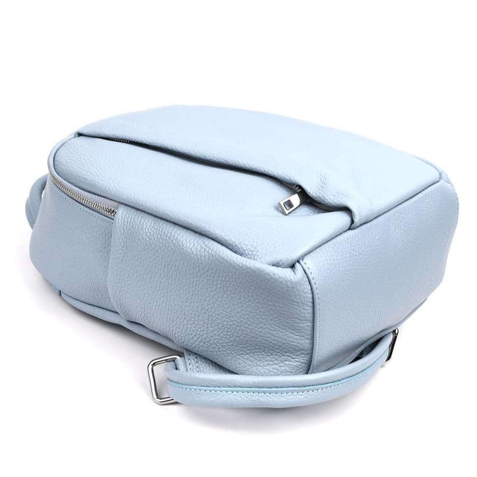 Шкіряний жіночий рюкзак блакитний Virginia Conti Italy - VC3964fblue — 4