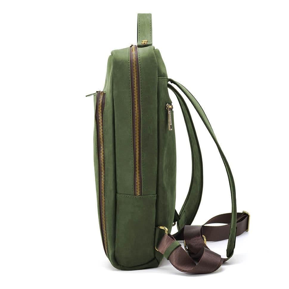 Шкіряний рюкзак для ноутбука 14" RE-1239-4lx TARWA зелена crazy horse — 3