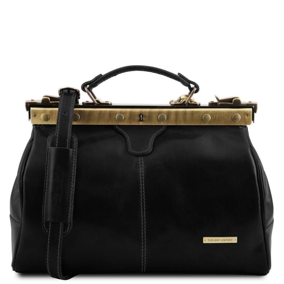 Шкіряна сумка саквояж Tuscany Leather Michelangelo TL10038 (чорний) — 2