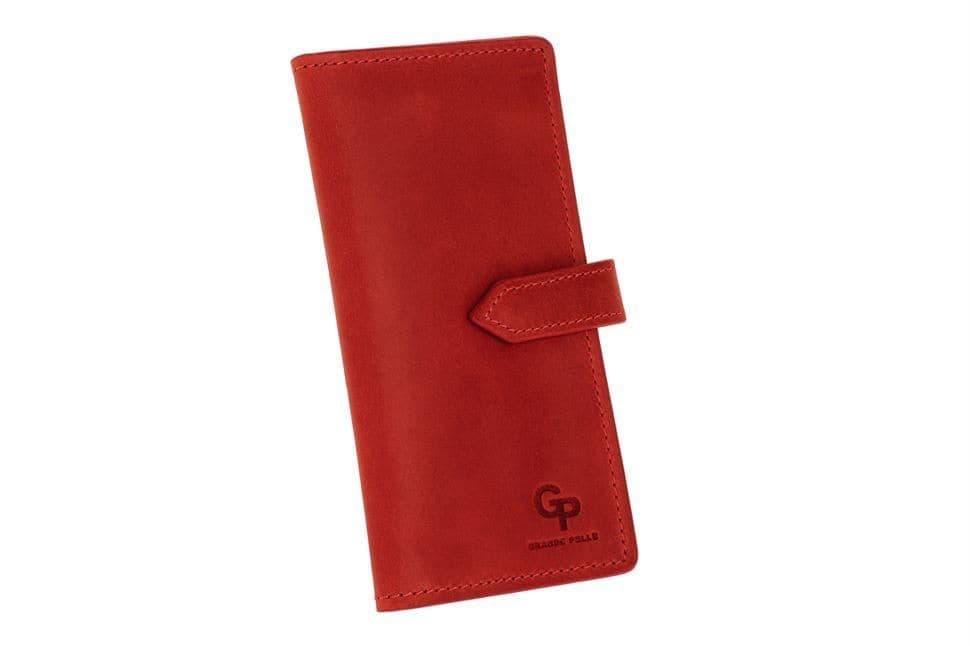Портмоне женское с хлястиком красное Grande Pelle 523160 — 3