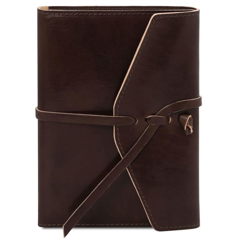Кожаный блокнот на шнуровке Tuscany Leather TL142027  (Темно-коричневый)