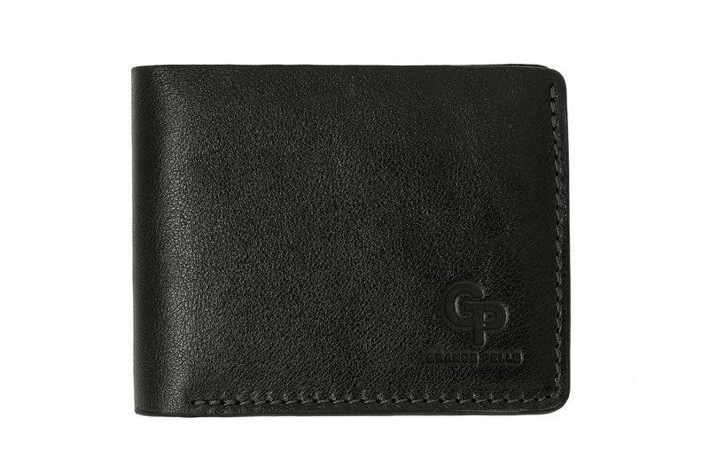 Портмоне Grande Pelle Onda 507610 глянцевая кожа черный