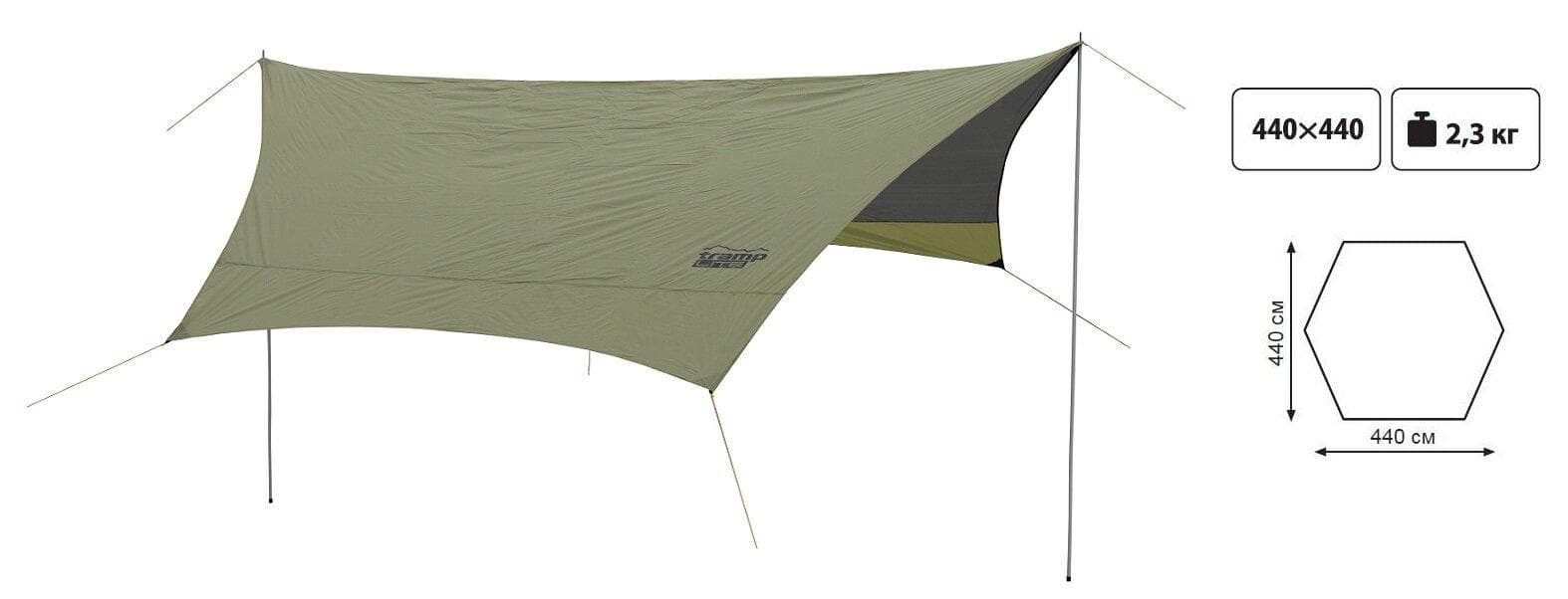 Тент зі стійками Tramp Lite Tent green UTLT-034 — 2