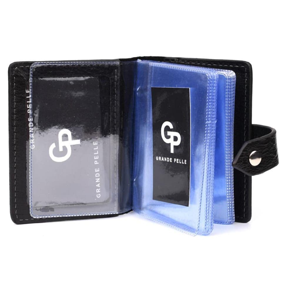 Кардхолдер CardCase чорна шкіра Grande Pelle 311410 — 2