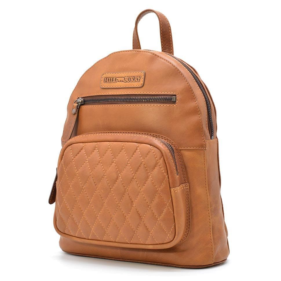 Жіночий шкіряний рюкзак HILL BURRY HB15148B стьобаний — 4
