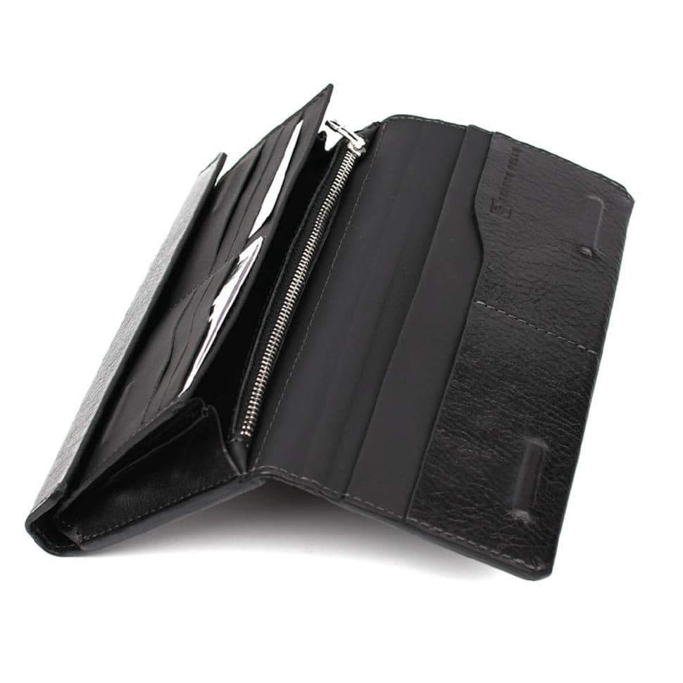Шкіряне портмоне глянсова шкіра чорне Grande Pelle 552610 — 2
